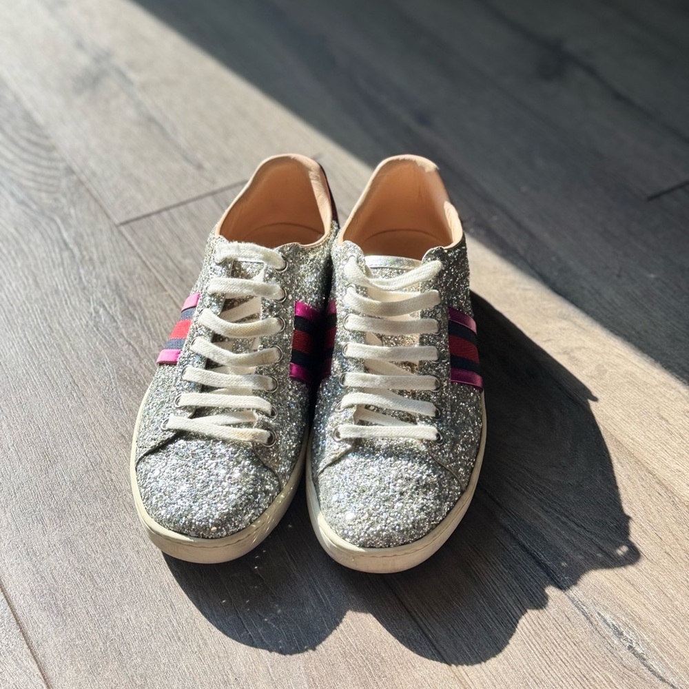 Gucci Ace Glitter Metallic Sneakers